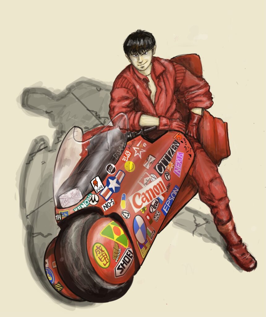 AKIRAの金田と金田のバイクを描いてみた