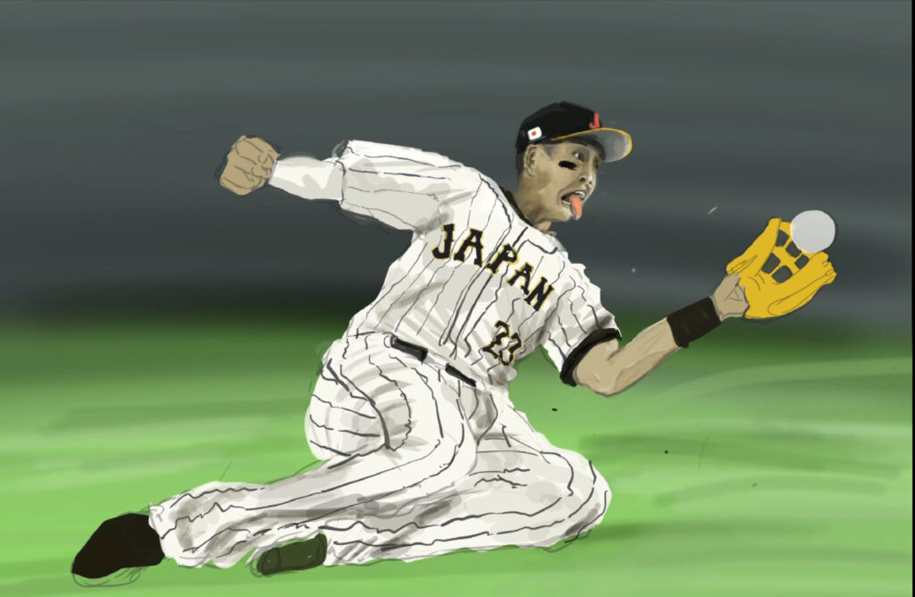 WBC日本代表のヌートバー選手をイラストで描いてみた。