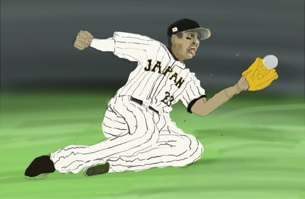 WBC日本代表のヌートバー選手をイラストで描いてみた。