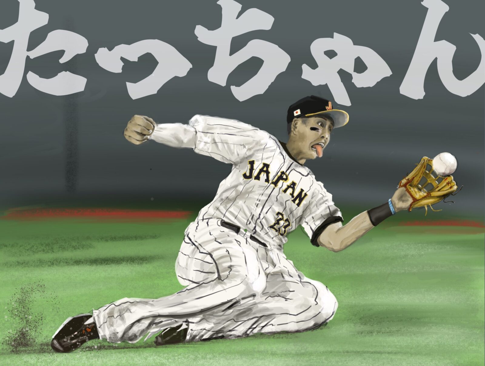 WBC日本代表のヌートバー選手をイラストで描いてみた。