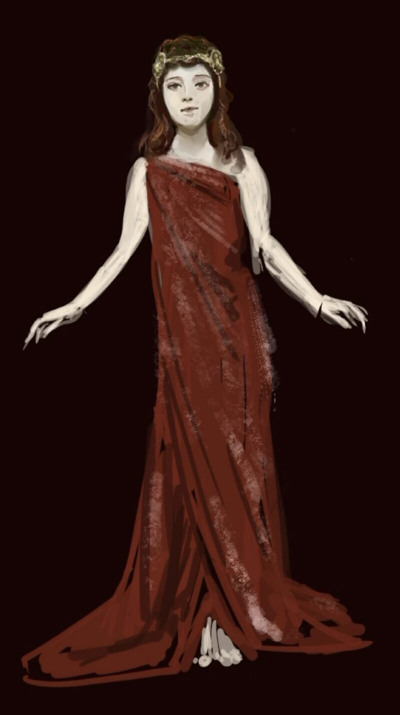 サロメ制作過程STEP3：ドレスのテクスチャ描き込み