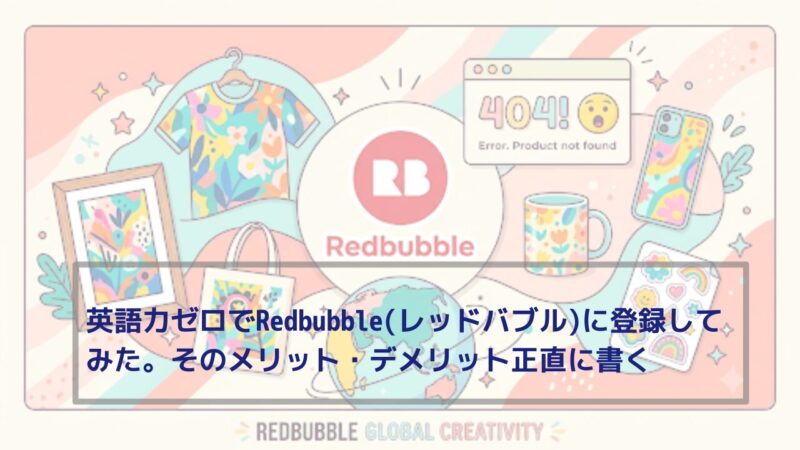 英語力ゼロでRedbubbleに登録した体験記のアイキャッチ画像