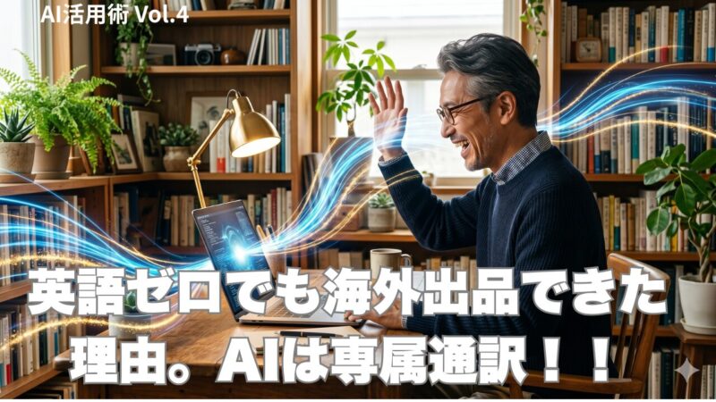 英語ゼロでもAI翻訳で海外出品を実現した50代男性のイメージ