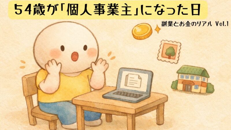 54歳サラリーマンが個人事業主になった日のアイキャッチイラスト