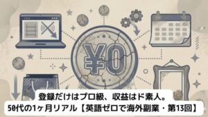 海外4サイト登録1ヶ月・売上ゼロ円のリアルを描いたアイキャッチ画像