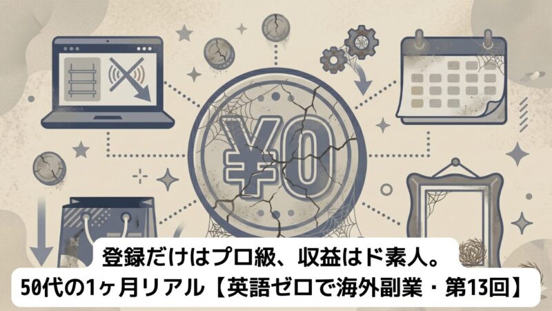 海外4サイト登録1ヶ月・売上ゼロ円のリアルを描いたアイキャッチ画像